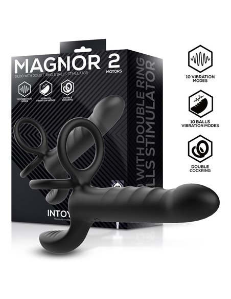 Magnor Dildo con Anillo Doble y Estimulador de Testículos