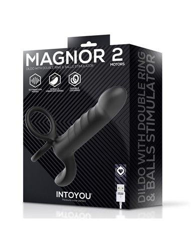 Magnor Dildo con Anillo Doble y Estimulador de Testículos