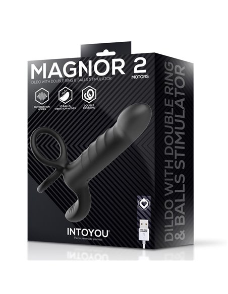 Magnor Dildo con Anillo Doble y Estimulador de Testículos