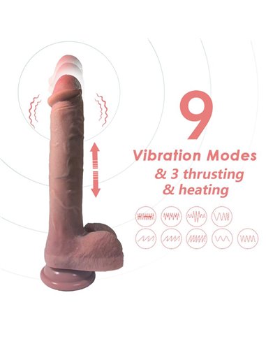 Dildo con vibración, Thrusting y Calor