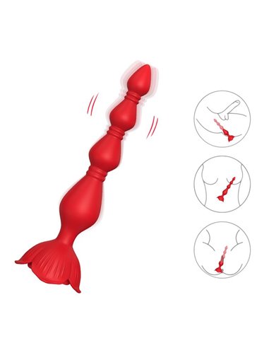 Cadena Anal con Vibración Base de Rosa