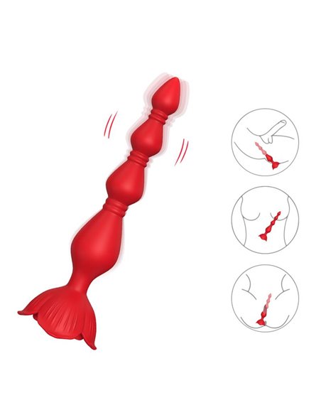 Cadena Anal con Vibración Base de Rosa