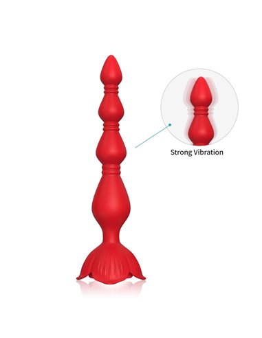 Cadena Anal con Vibración Base de Rosa