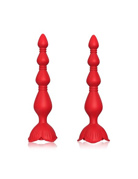Cadena Anal con Vibración Base de Rosa
