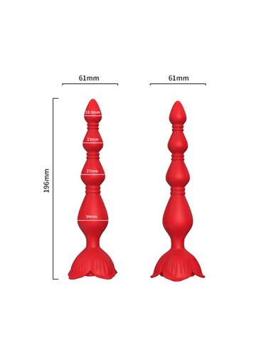 Cadena Anal con Vibración Base de Rosa