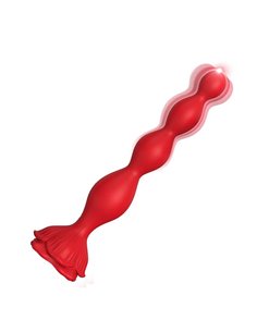Cadena Anal con Vibración Base de Rosa