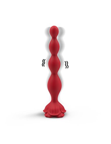 Cadena Anal con Vibración Base de Rosa