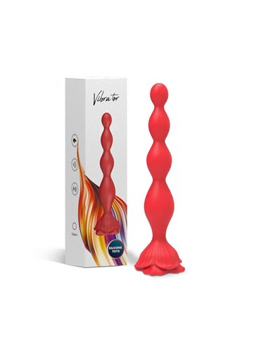 Cadena Anal con Vibración Base de Rosa