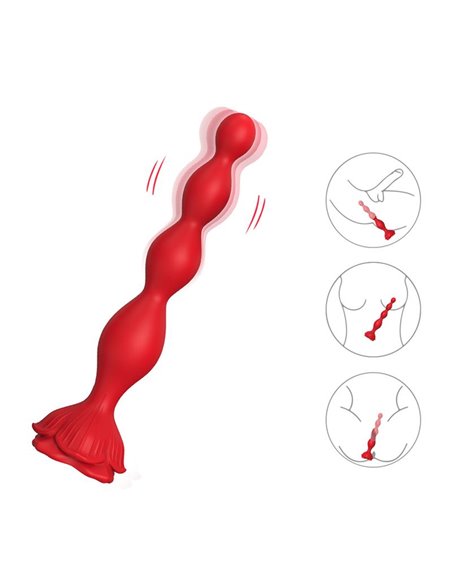 Cadena Anal con Vibración Base de Rosa