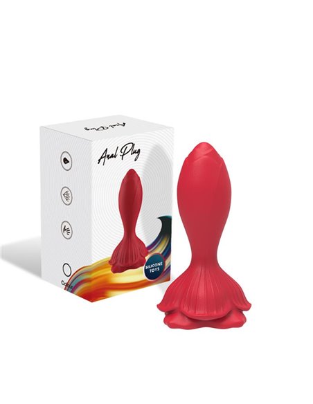 Plug Anal con Vibración Base de Rosa