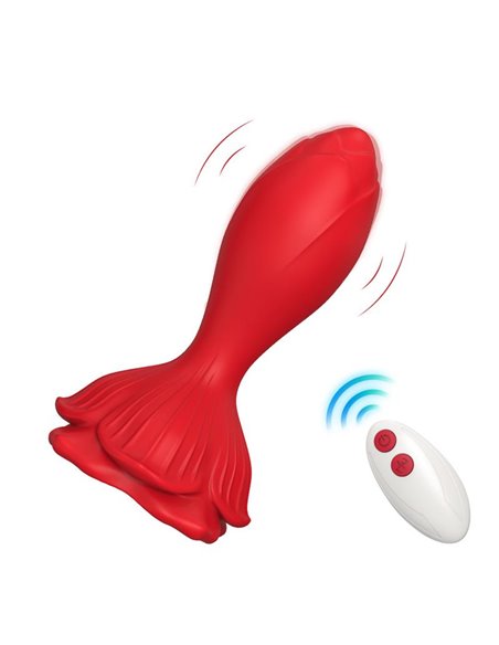 Plug Anal con Vibración Base de Rosa