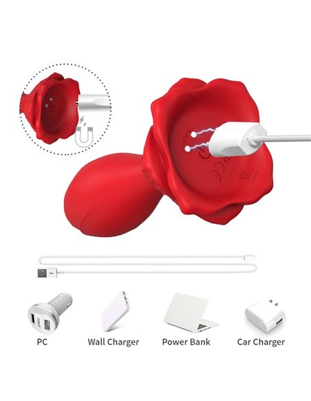 Plug Anal con Vibración Base de Rosa