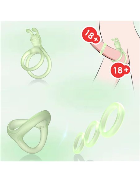 Set de Anillos para el Pene Brilla en la Oscuridad