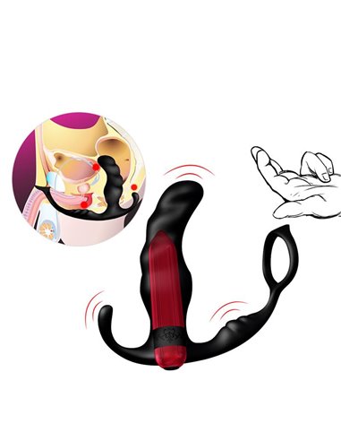 Masajeador Prostática y Plug Anal 2 en 1 con Vibración