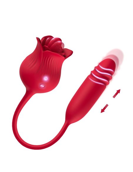 Rosa Vibradora con Licking y Thrusting USB