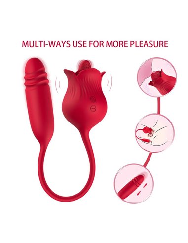 Rosa Vibradora con Licking y Thrusting USB