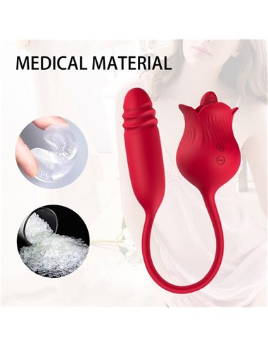 Rosa Vibradora con Licking y Thrusting USB