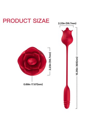 Rosa Vibradora con Licking y Thrusting USB
