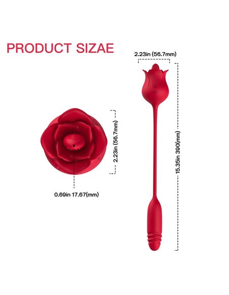 Rosa Vibradora con Licking y Thrusting USB