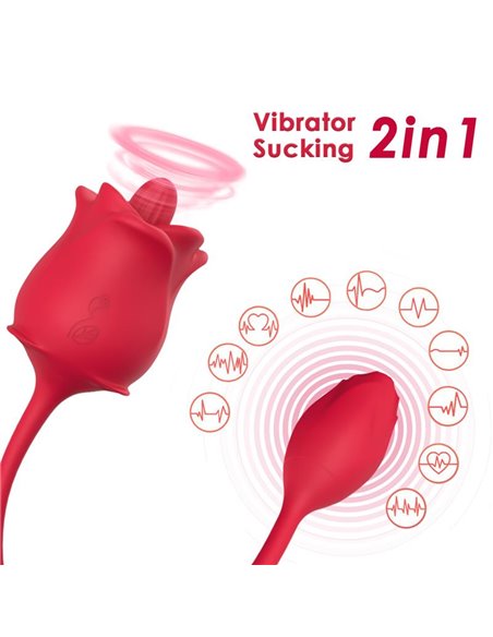 Rosa con Licking y Vibración USB