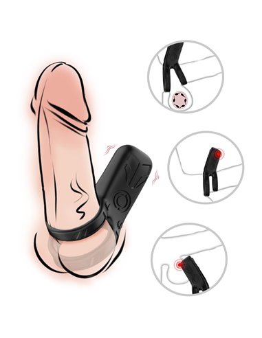 Mecha-style Anillo Doble para el Pene con Vibracion