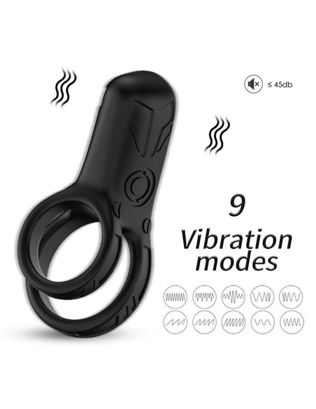 Mecha-style Anillo Doble para el Pene con Vibracion
