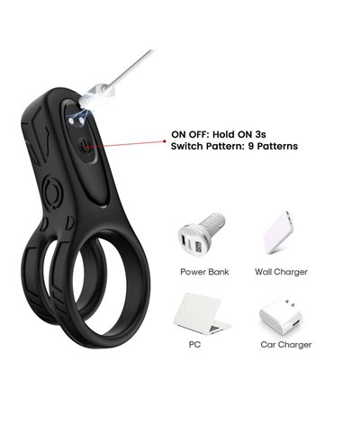 Mecha-style Anillo Doble para el Pene con Vibracion