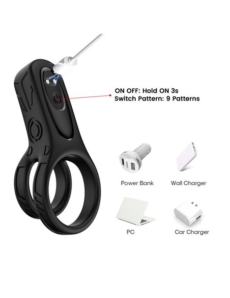 Mecha-style Anillo Doble para el Pene con Vibracion