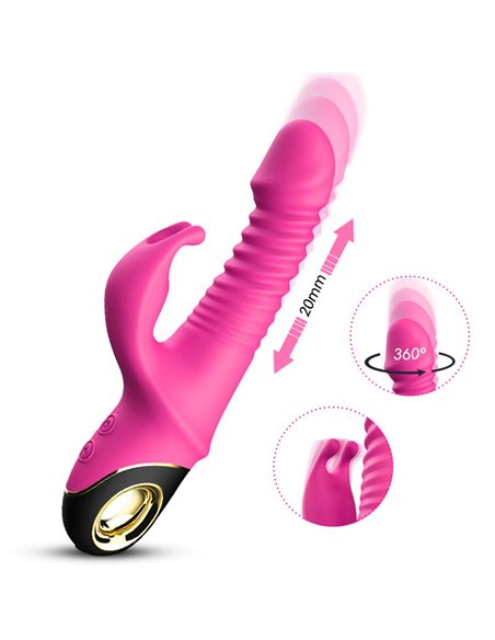 Vibrador con Thrusting y Oscilación 360º Rosa