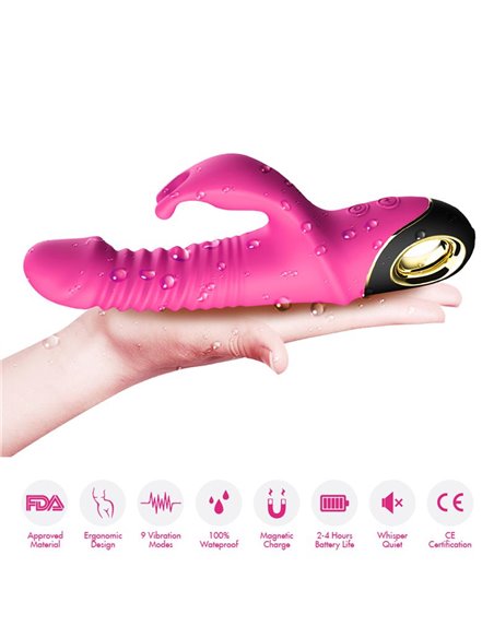 Vibrador con Thrusting y Oscilación 360º Rosa