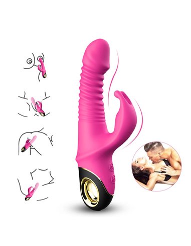 Vibrador con Thrusting y Oscilación 360º Rosa
