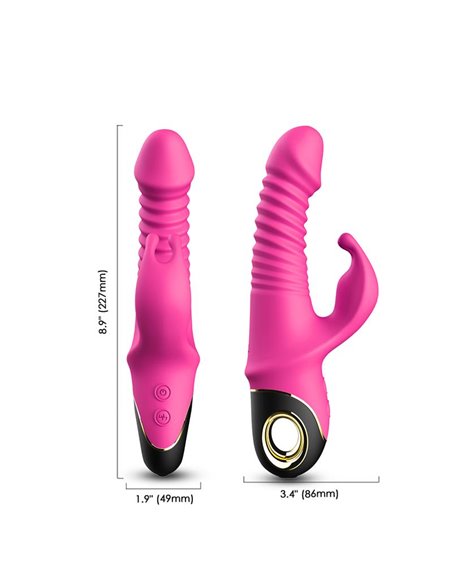 Vibrador con Thrusting y Oscilación 360º Rosa