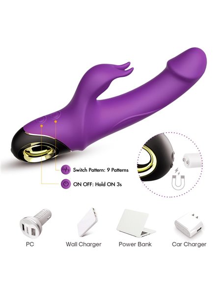 Vibrador con Rotación 360º Purpura