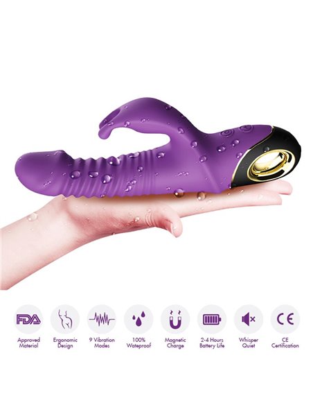 Vibrador con Thrusting y Oscilación 360º Purpura