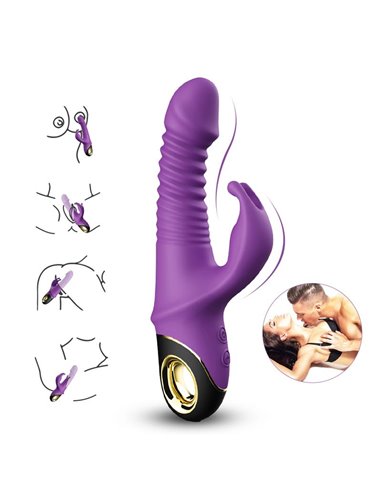 Vibrador con Thrusting y Oscilación 360º Purpura