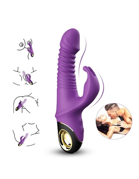 Vibrador con Thrusting y Oscilación 360º Purpura