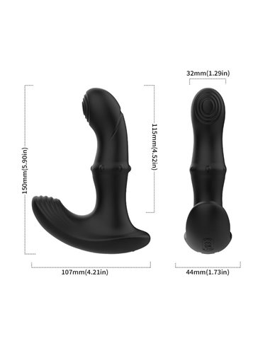 Masajeador Prostático Vibración, Thrusting y Estimulador de Clítoris