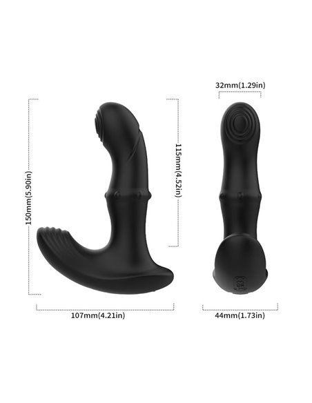Masajeador Prostático Vibración, Thrusting y Estimulador de Clítoris