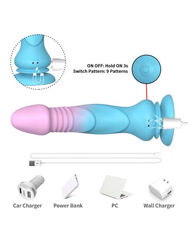 Dildo Vibrador con Thrusting y Ventosa