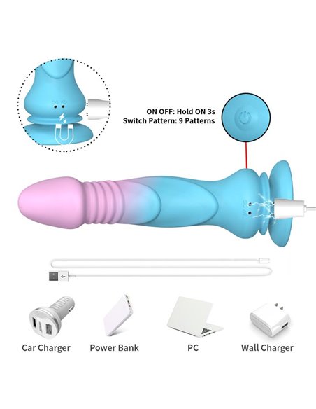 Dildo Vibrador con Thrusting y Ventosa