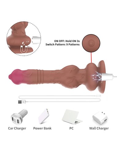 Dildo con Vibración y Movimiento Thrusting