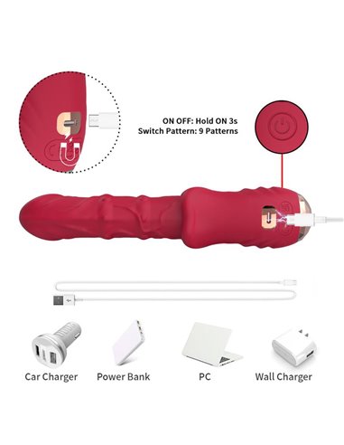Vibrador con Calor y Movimiento Vertical con Pantalla Digital