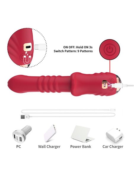 Vibrador con Thrusting Punto G y Pantalla Digital