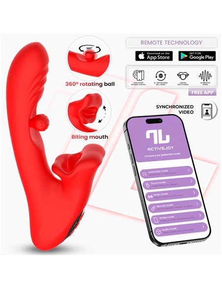 Franky Vibrador con Biting y Bola Rotativa con APP