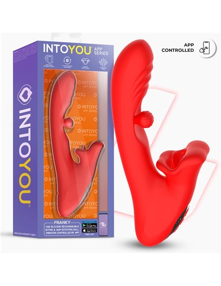 Franky Vibrador con Biting y Bola Rotativa con APP