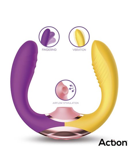 Two Lovers 3 in 1 Vibrador con Finger y Succión