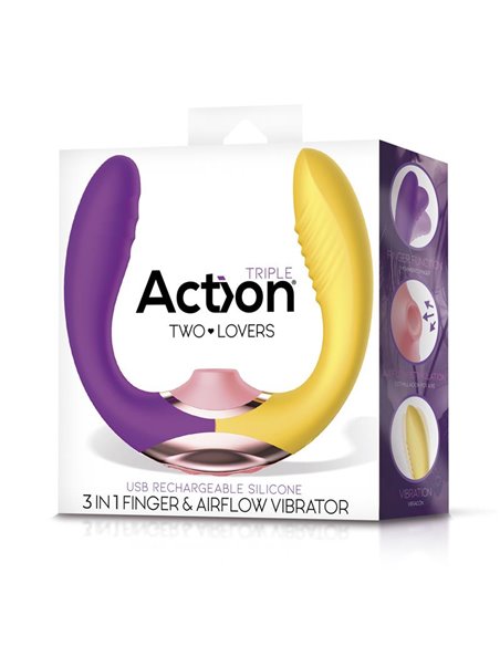 Two Lovers 3 in 1 Vibrador con Finger y Succión
