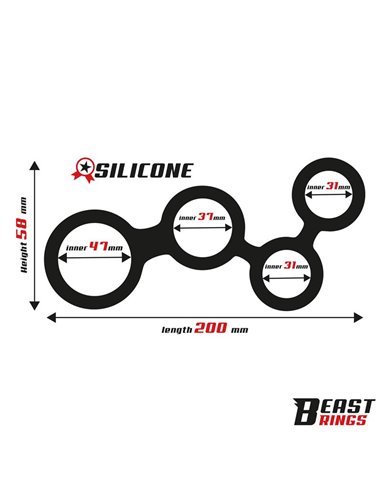 Multi-Anillo para el Pene Silicona 47 mm