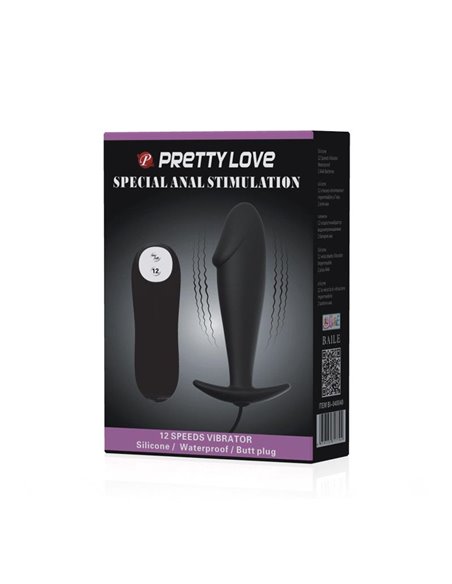 Plug Anal Negro con Mando