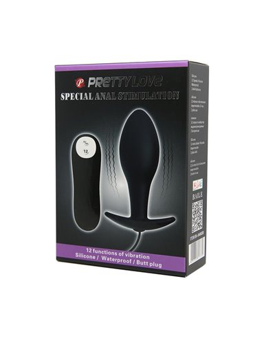 Plug Anal Negro Forma Ancla con Control Remoto